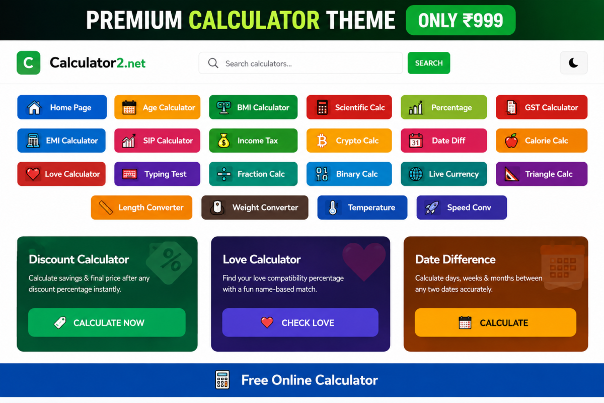 Calculator WordPress Theme – Online Utility Tool Website Design