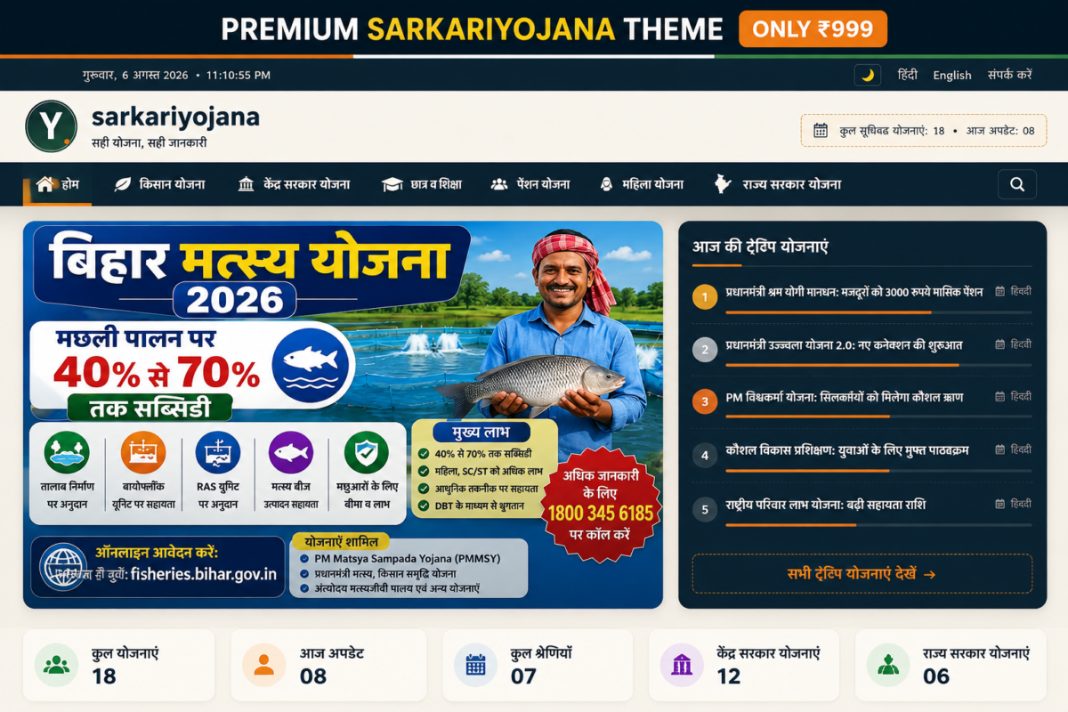 Sarkari Yojana WordPress Theme – Government Scheme & Yojana Website Design