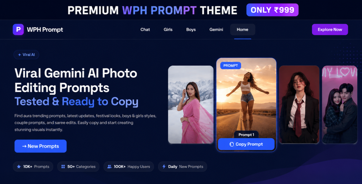AI Photo Prompt WordPress Theme – AI Image Generator Website Design